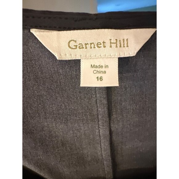 Garnet Hill Black & White Silk Dress Floral Print Tie Back Size 16 Langenlook - Picture 3 of 6